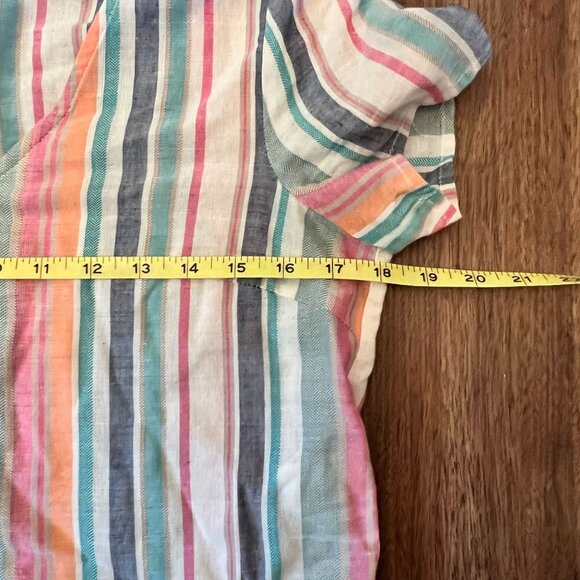 THML Lightweight V Neck Striped Womens Pullover Boho Lagenlook‎ Top Size XS - Picture 3 of 7